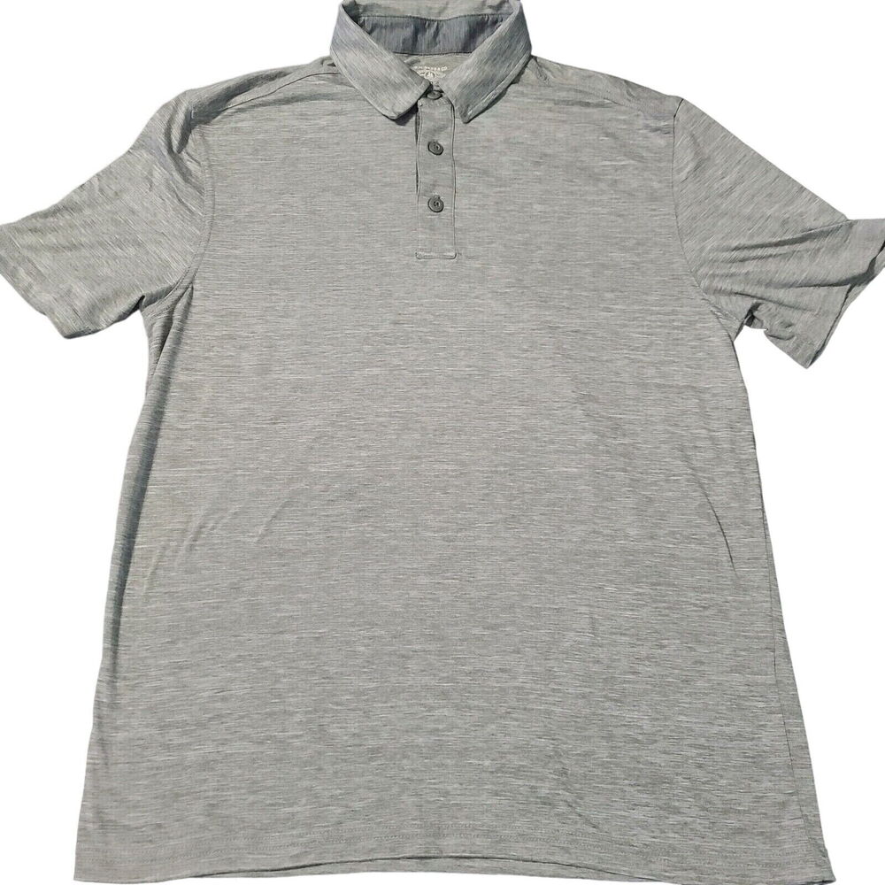 G.H. Bass & CO Mens Polo Gray Size Small Polyester Blend Stretch Short Sleeve